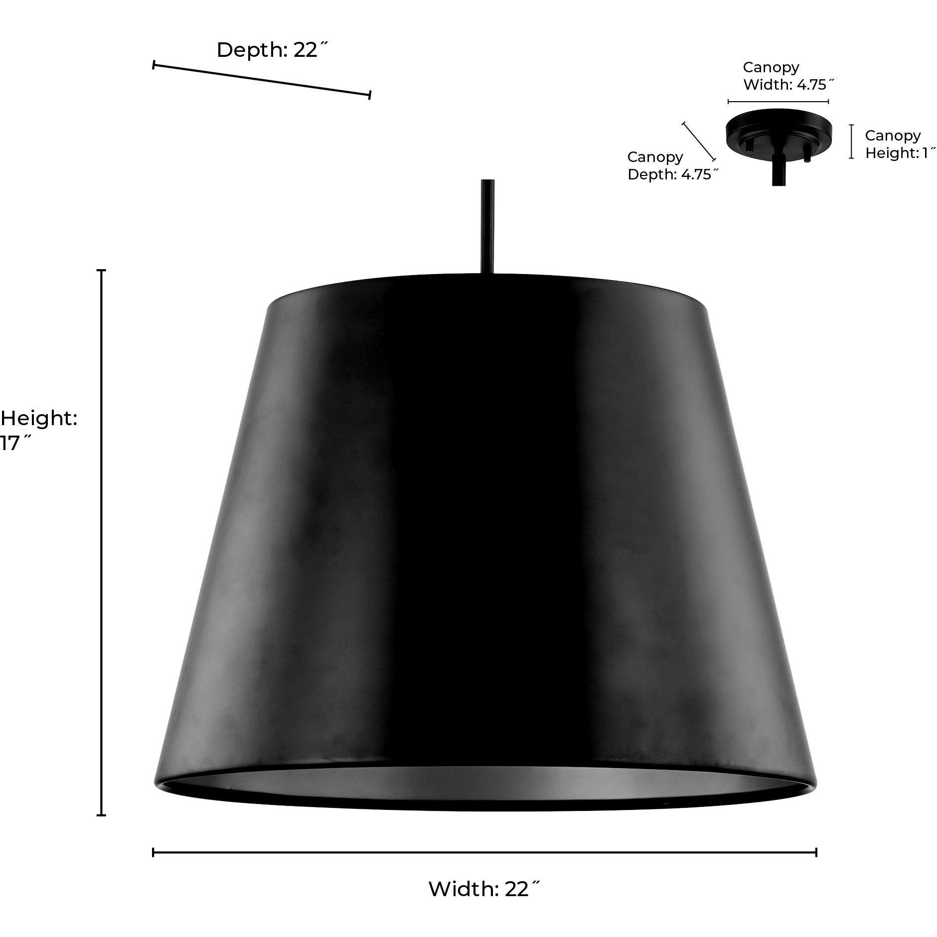Allson 4 Light 22 inch Matte Black Pendant Ceiling Light